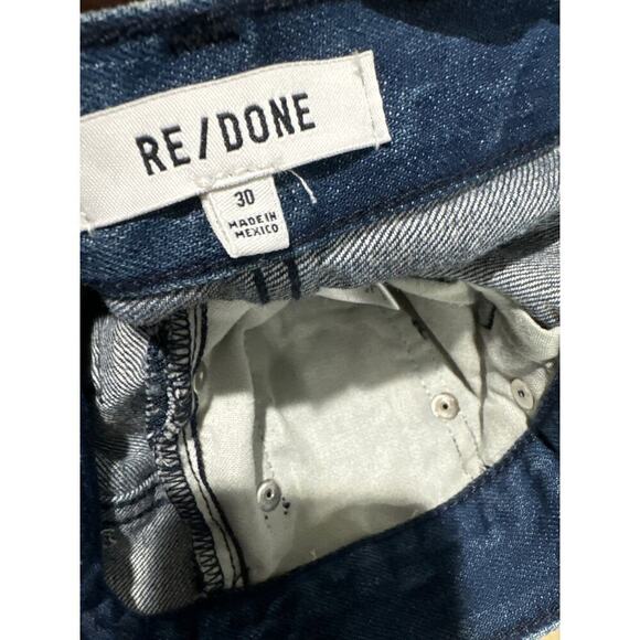 RE/Done Comfort Stretch High Rise Jeans 70's Stove Pipe Dark Rinse Size 30 NWT - Picture 9 of 10